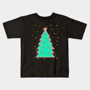 Neon Christmas Tree Kids T-Shirt